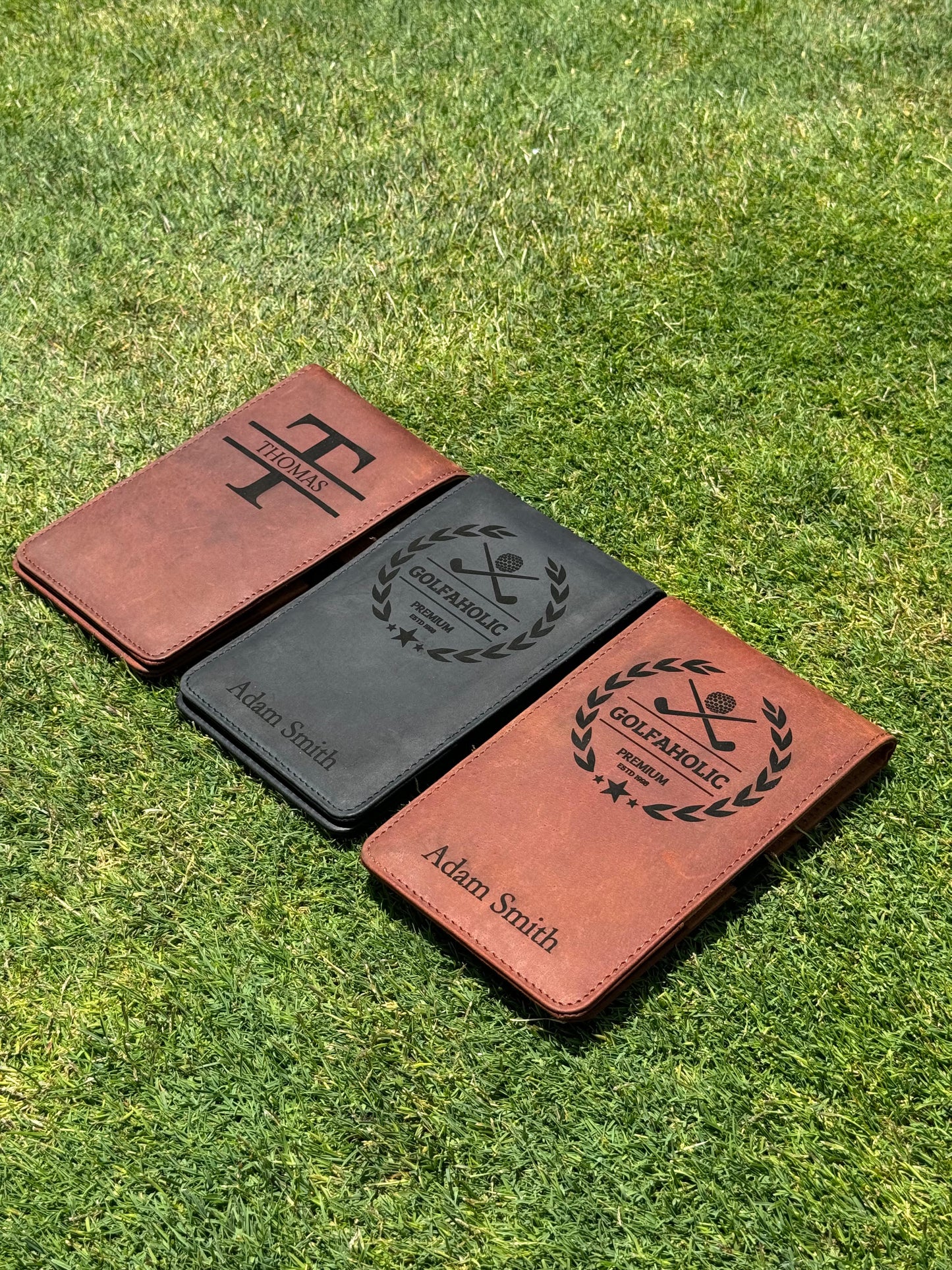 Echtlederleder-Scorekarten-mappe / Yardagebook
