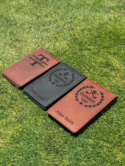 Echtlederleder-Scorekarten-mappe / Yardagebook