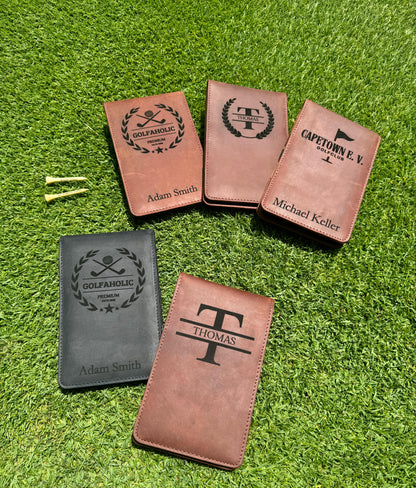 Echtlederleder-Scorekarten-mappe / Yardagebook