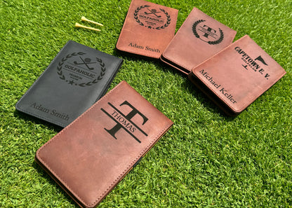 Echtlederleder-Scorekarten-mappe / Yardagebook