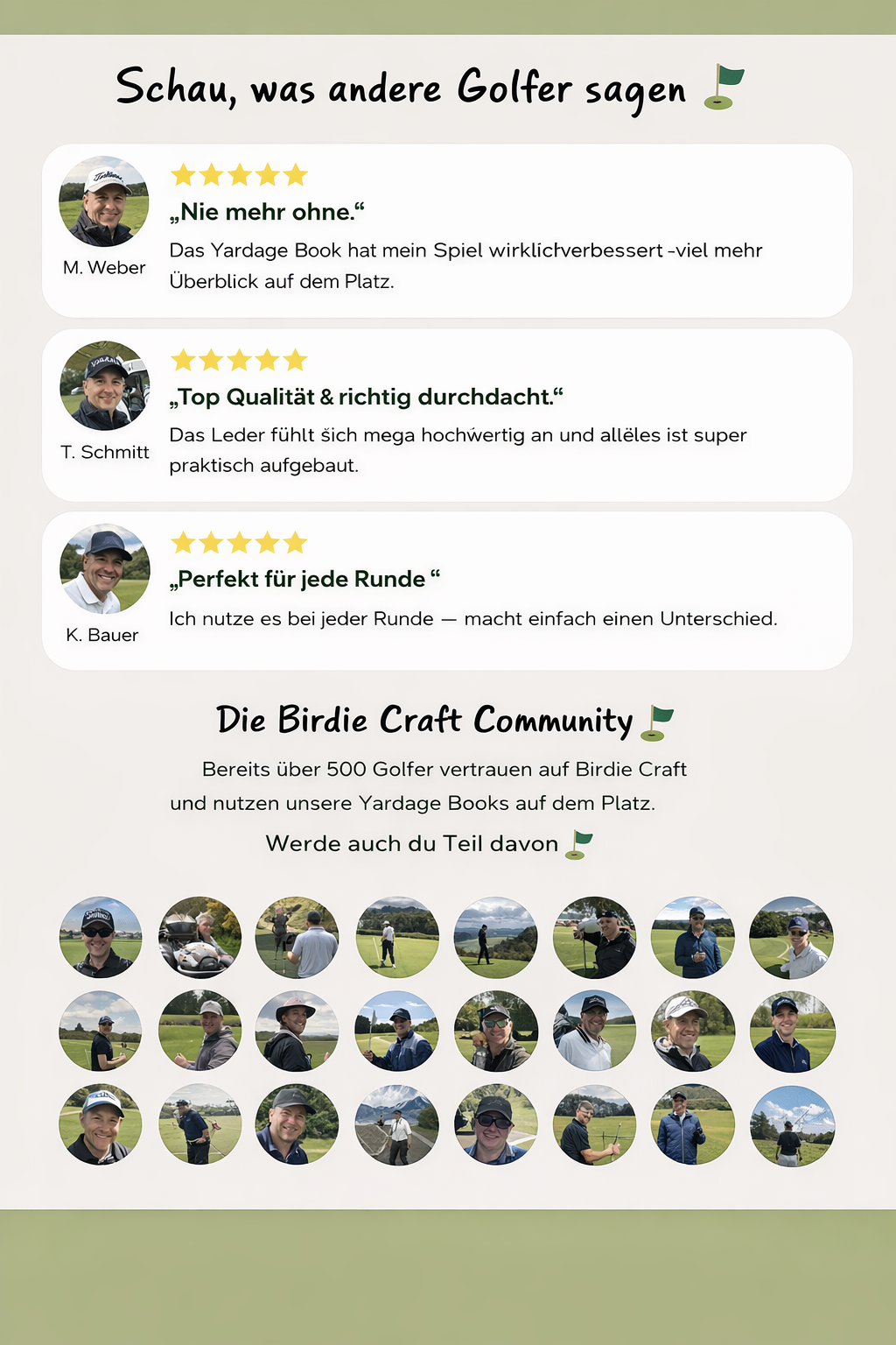 Echtleder-Scorekarten-mappe / Yardagebook