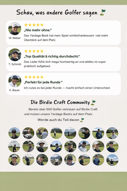 Echtleder-Scorekarten-mappe / Yardagebook
