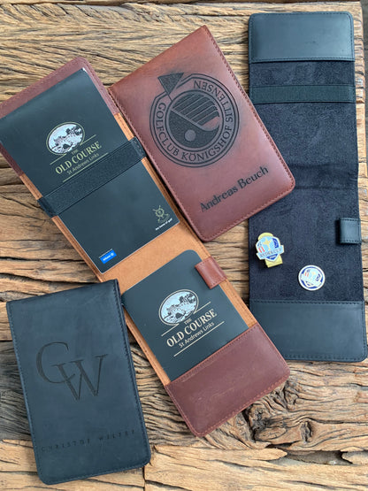 Echtlederleder-Scorekarten-mappe / Yardagebook