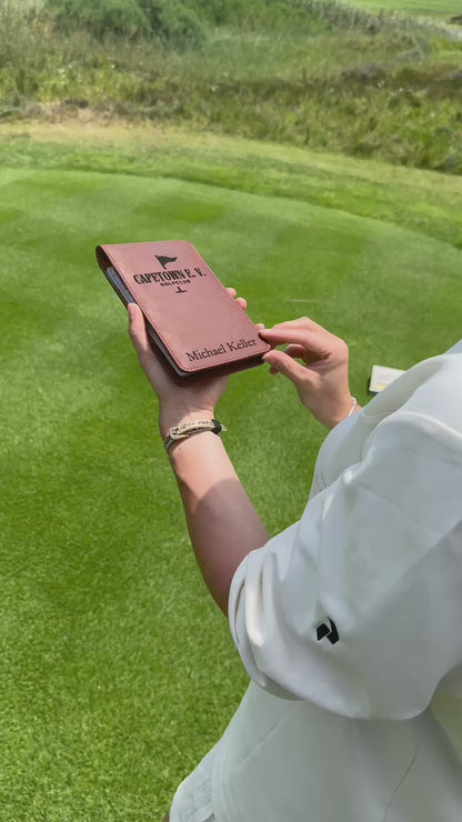 Echtlederleder-Scorekarten-mappe / Yardagebook